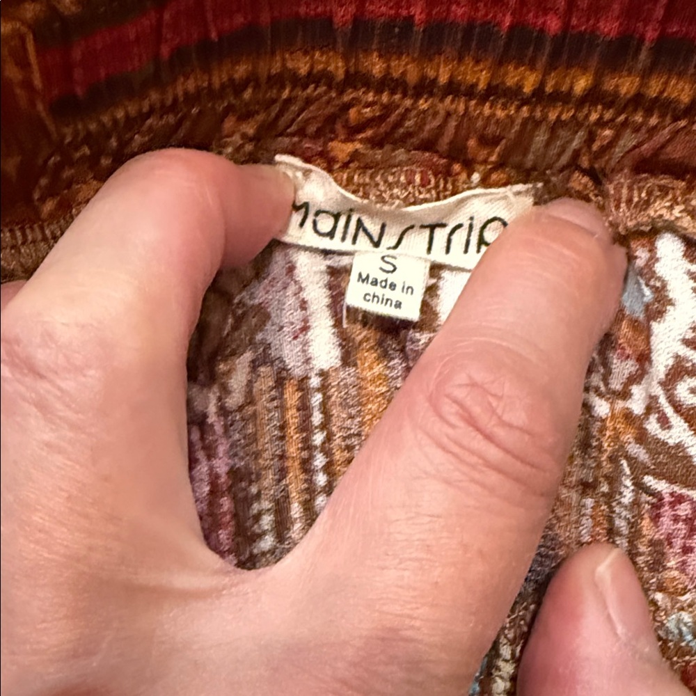 Main Strip Patchwork Print Tiered Maxi Skirt - image 6